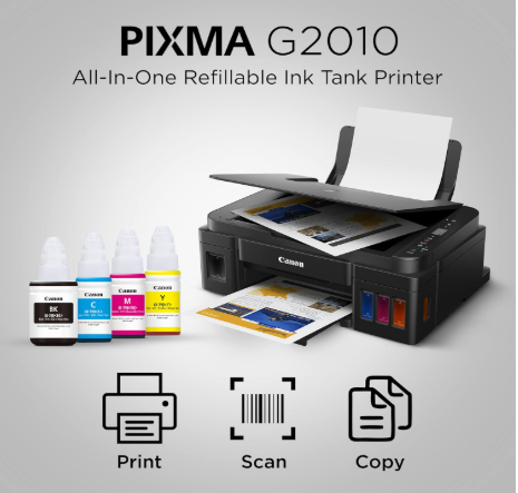 Canon PIXMA MegaTank G2010 All-in-One Ink Tank Colour Printer (Black)