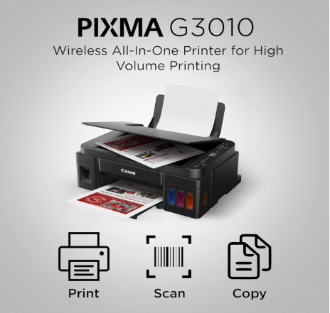 Canon PIXMA MegaTank G3010 All-in-One Wireless Ink Tank Colour Printer