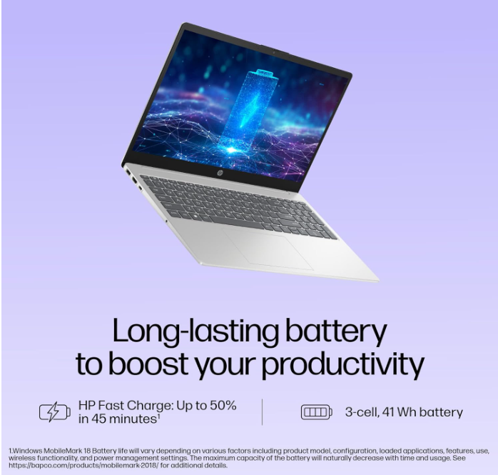 HP 15s- FD0465TU Laptop, 13th Gen Core i3-1315U/ 8GB RAM/ 512GB SSD/ 15.6 FHD Screen/ Win 11/ MSO 2024/ UHD Graphics/ No Carry Bag/ Silver/ 1 Year Brand Warranty